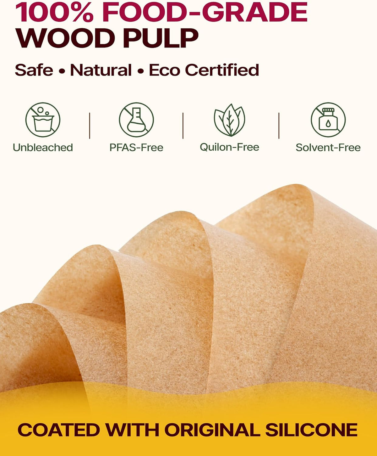 9x13 Inch Parchment Paper Sheets, Unbleached Non-Stick