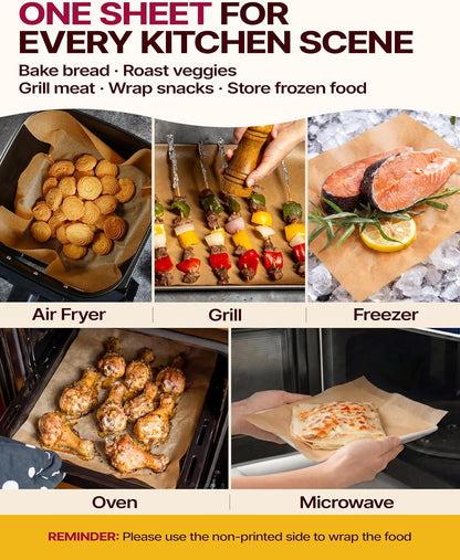 9x13 Inch Parchment Paper Sheets, Unbleached Non-Stick
