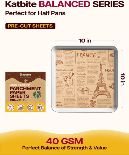 9x13 Inch Parchment Paper Sheets, Unbleached Non-Stick