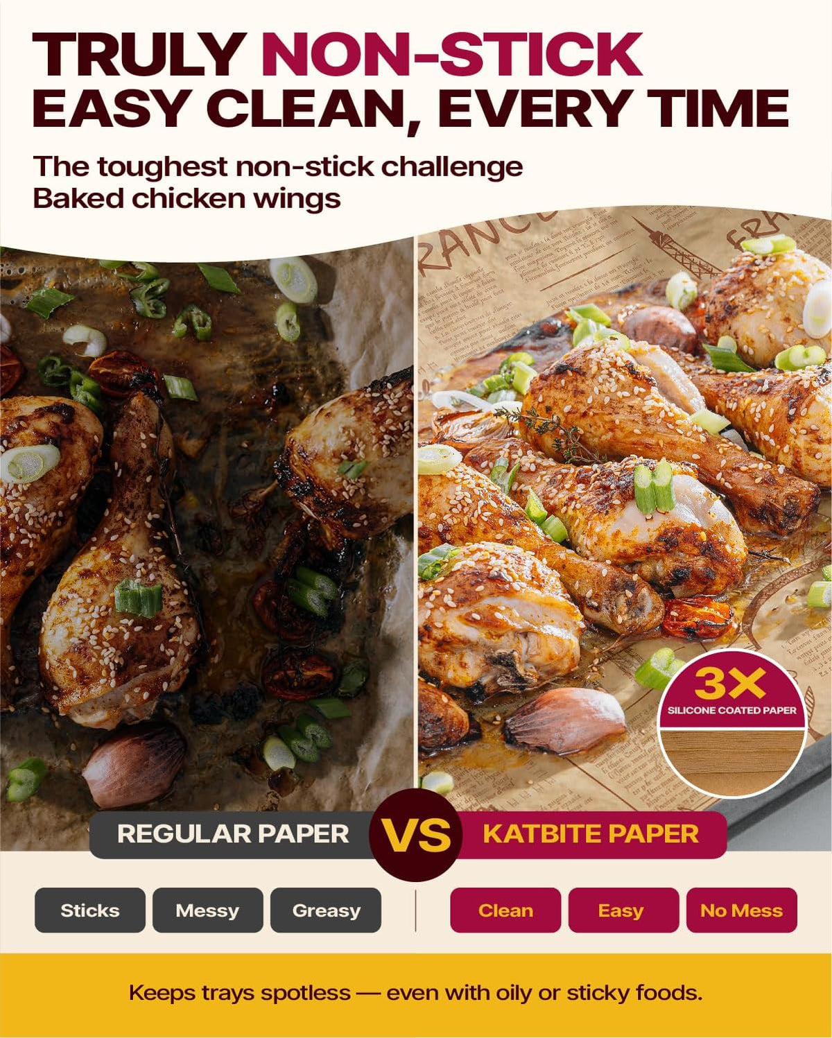 9x13 Inch Parchment Paper Sheets, Unbleached Non-Stick