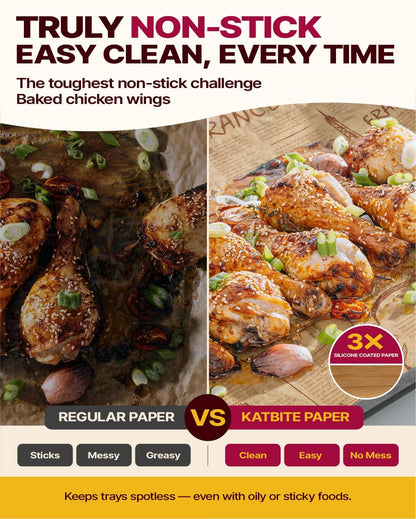 9x13 Inch Parchment Paper Sheets, Unbleached Non-Stick