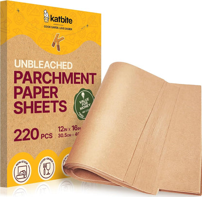 9x13 Inch Parchment Paper Sheets, Unbleached Non-Stick