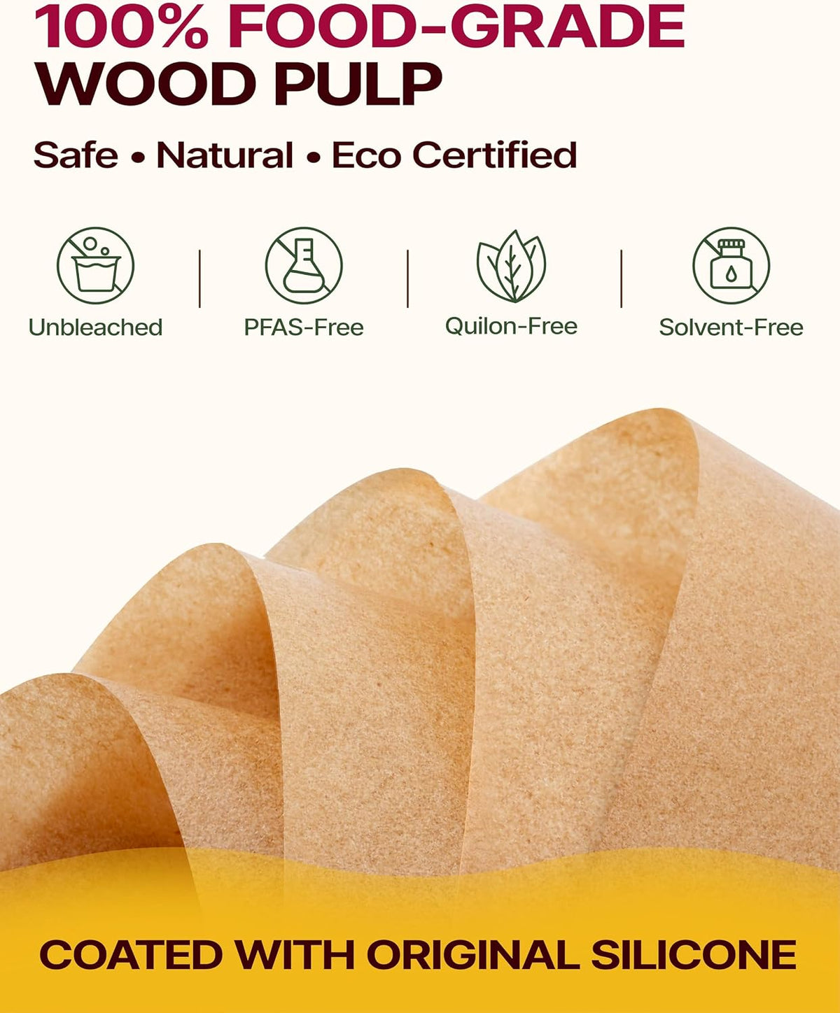 9x13 Inch Parchment Paper Sheets, Unbleached Non-Stick