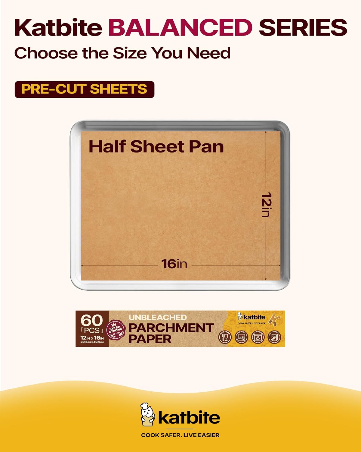 9x13 Inch Parchment Paper Sheets, Unbleached Non-Stick