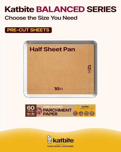 9x13 Inch Parchment Paper Sheets, Unbleached Non-Stick