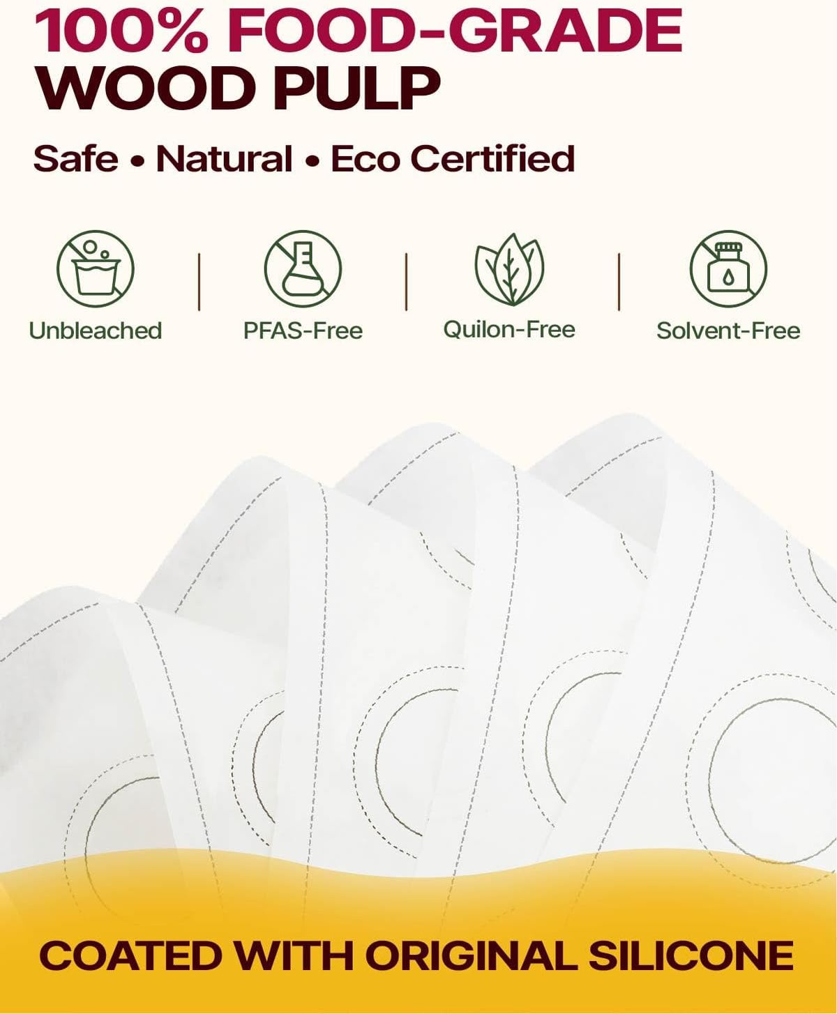 9x13 Inch Parchment Paper Sheets, Unbleached Non-Stick