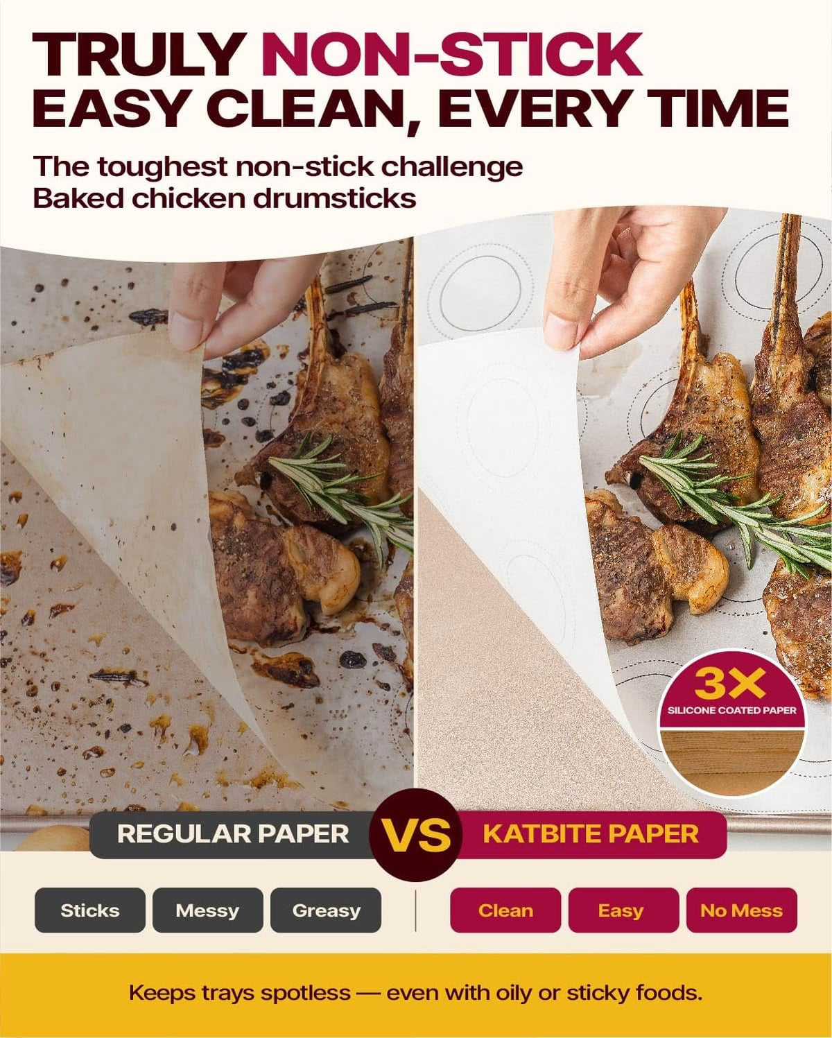 9x13 Inch Parchment Paper Sheets, Unbleached Non-Stick