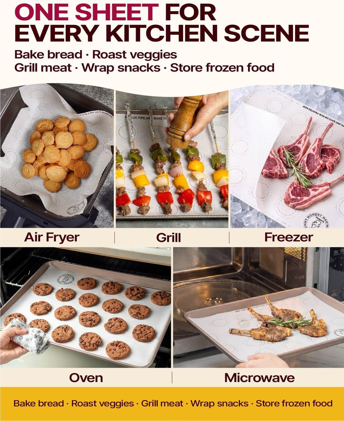 9x13 Inch Parchment Paper Sheets, Unbleached Non-Stick