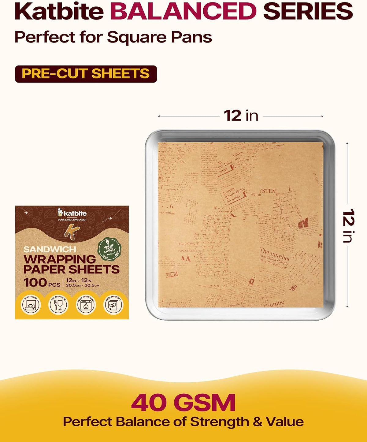 9x13 Inch Parchment Paper Sheets, Unbleached Non-Stick