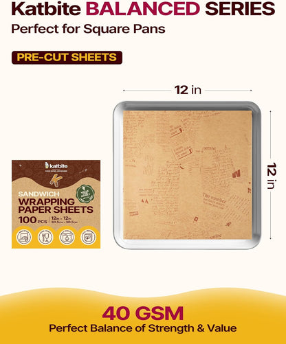 9x13 Inch Parchment Paper Sheets, Unbleached Non-Stick