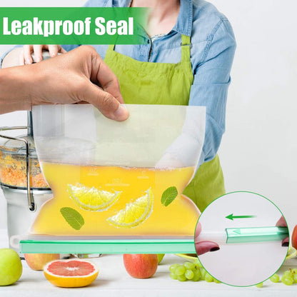 【Upgrade】 Reusable Extra Thick Silicone Food Storage Bags - 6 Packs Zipper Freezer Bags For Marinate Meats Sandwich, Snack, Cereal,Fruit Meal Prep, Leakproof, Dishwasher-Safe Lunch Storage Bags
