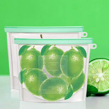 【Upgrade】 Reusable Extra Thick Silicone Food Storage Bags - 6 Packs Zipper Freezer Bags For Marinate Meats Sandwich, Snack, Cereal,Fruit Meal Prep, Leakproof, Dishwasher-Safe Lunch Storage Bags