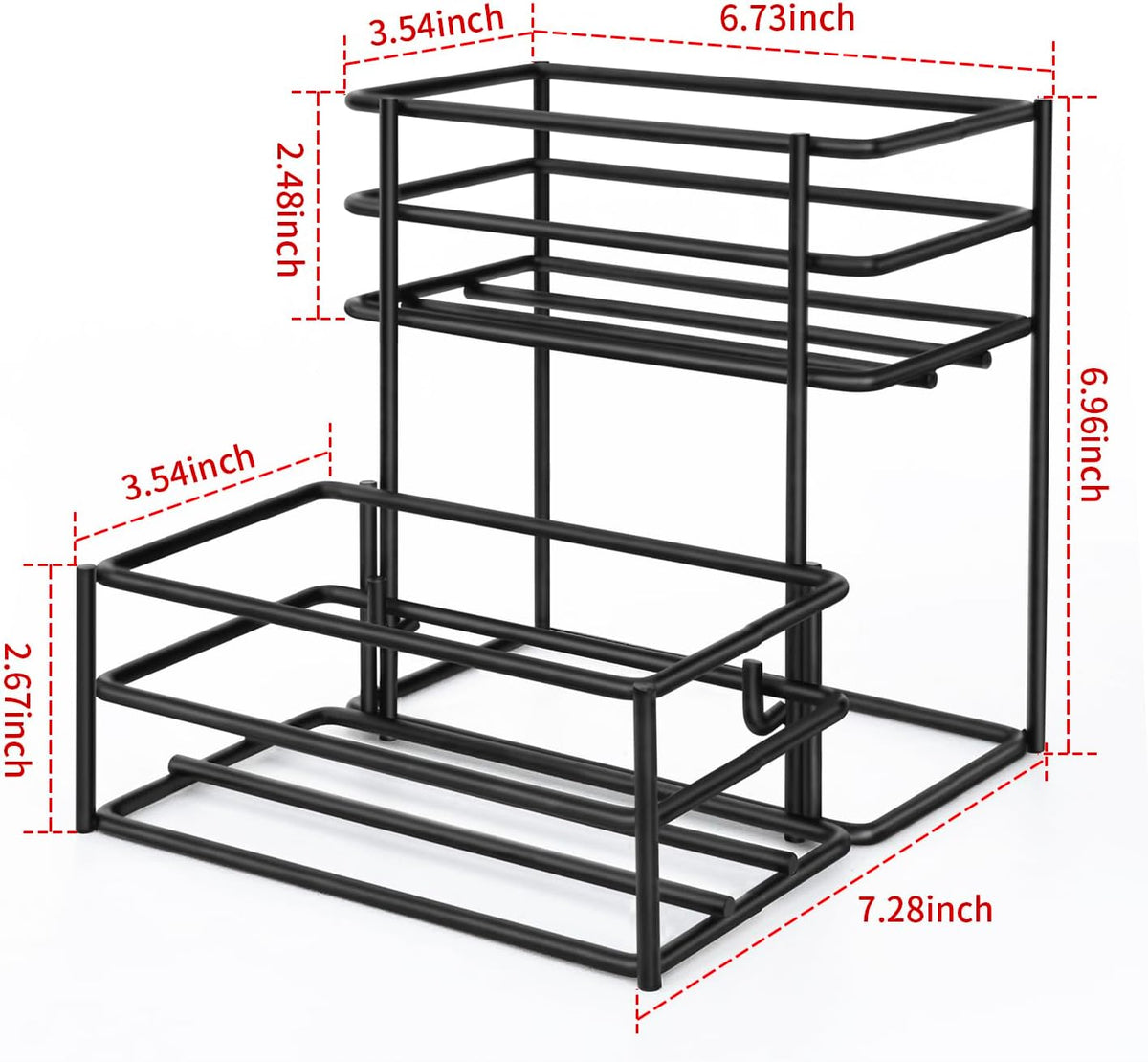 Coffee Syrup Rack (4 Bottle Capacity)，Coffee Syrup Organizer for Coffee Bar,Kitchen.Small Wine Rack for Bar,Family,Storage for Syrup, Wine, Dressing