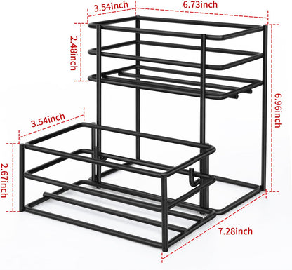 Coffee Syrup Rack (4 Bottle Capacity)，Coffee Syrup Organizer for Coffee Bar,Kitchen.Small Wine Rack for Bar,Family,Storage for Syrup, Wine, Dressing