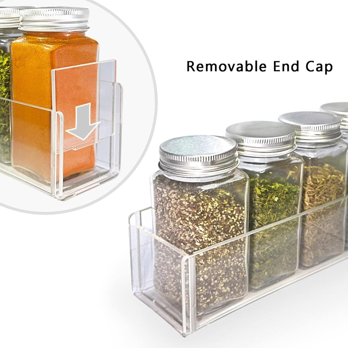 Adhesive Acrylic Spice Rack, Clear- with 2 Tapes