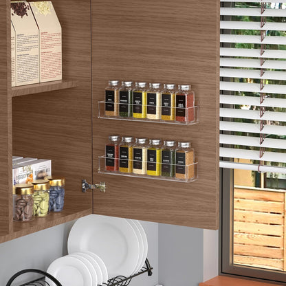 Adhesive Acrylic Spice Rack, Clear- with 2 Tapes