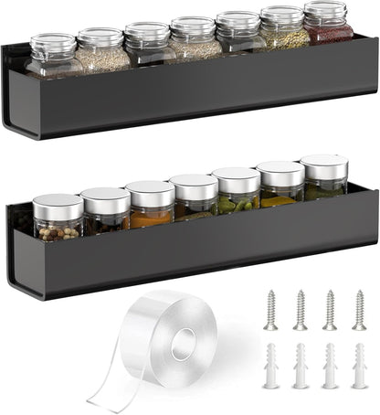 Adhesive Acrylic Spice Rack, Clear- with 2 Tapes
