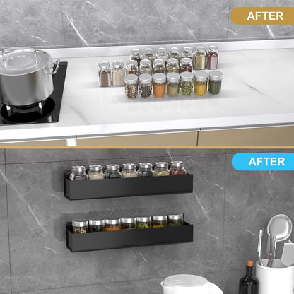 Adhesive Acrylic Spice Rack, Clear- with 2 Tapes