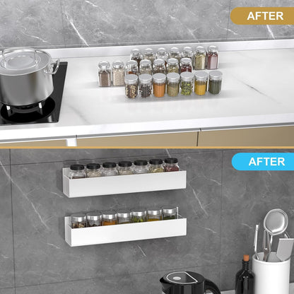 Adhesive Acrylic Spice Rack, Clear- with 2 Tapes
