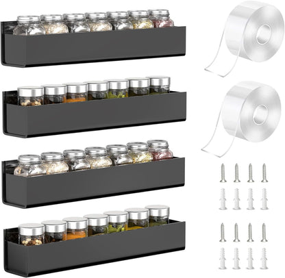 Adhesive Acrylic Spice Rack, Clear- with 2 Tapes