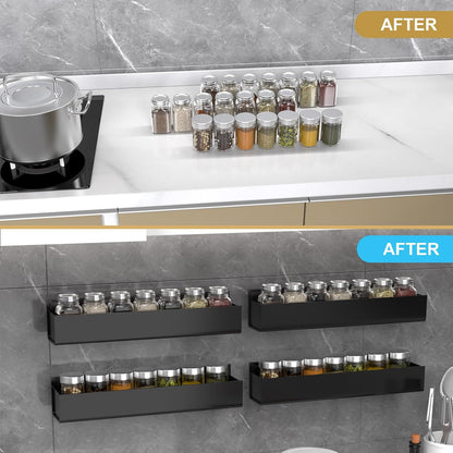 Adhesive Acrylic Spice Rack, Clear- with 2 Tapes