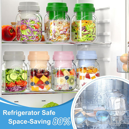 32 Oz Glass Salad Containers for Meal Prep with Dressing Cup