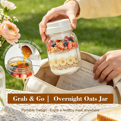 32 Oz Glass Salad Containers for Meal Prep with Dressing Cup