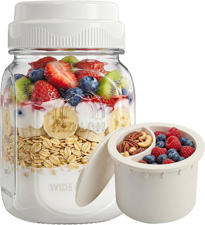 32 Oz Glass Salad Containers for Meal Prep with Dressing Cup