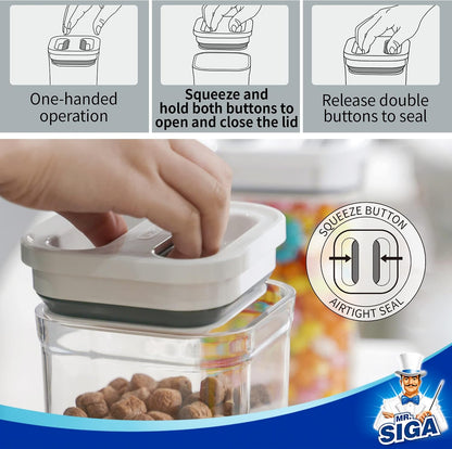8 Piece Airtight Food Storage Container Set for Pantry Organization