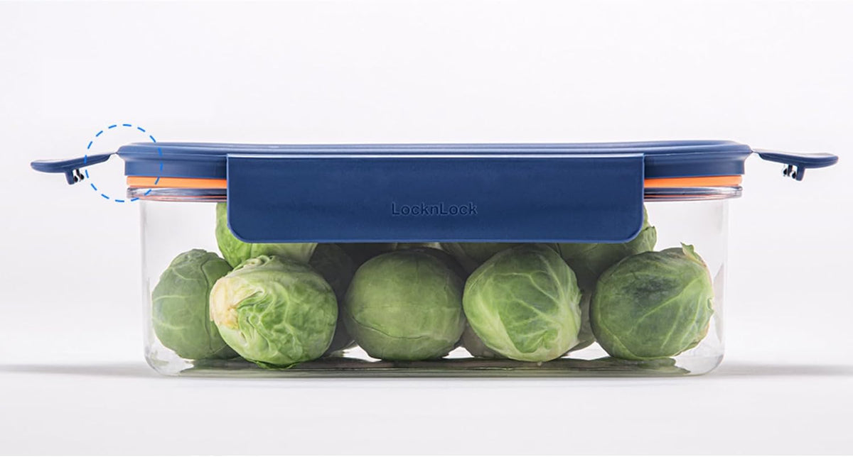 Tritan Plastic Bisfree Modular Plus Food Storage Container Set, Lunch, Meal Prep, Stackable, BPA-Free, Leakproof, Freezer-Safe, 4 Pieces, 2 Boxes and 2 Lids, Navy, 2.1L