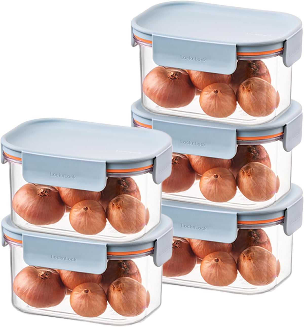 Tritan Plastic Bisfree Modular Plus Food Storage Container Set, Lunch, Meal Prep, Stackable, BPA-Free, Leakproof, Freezer-Safe, 4 Pieces, 2 Boxes and 2 Lids, Navy, 2.1L