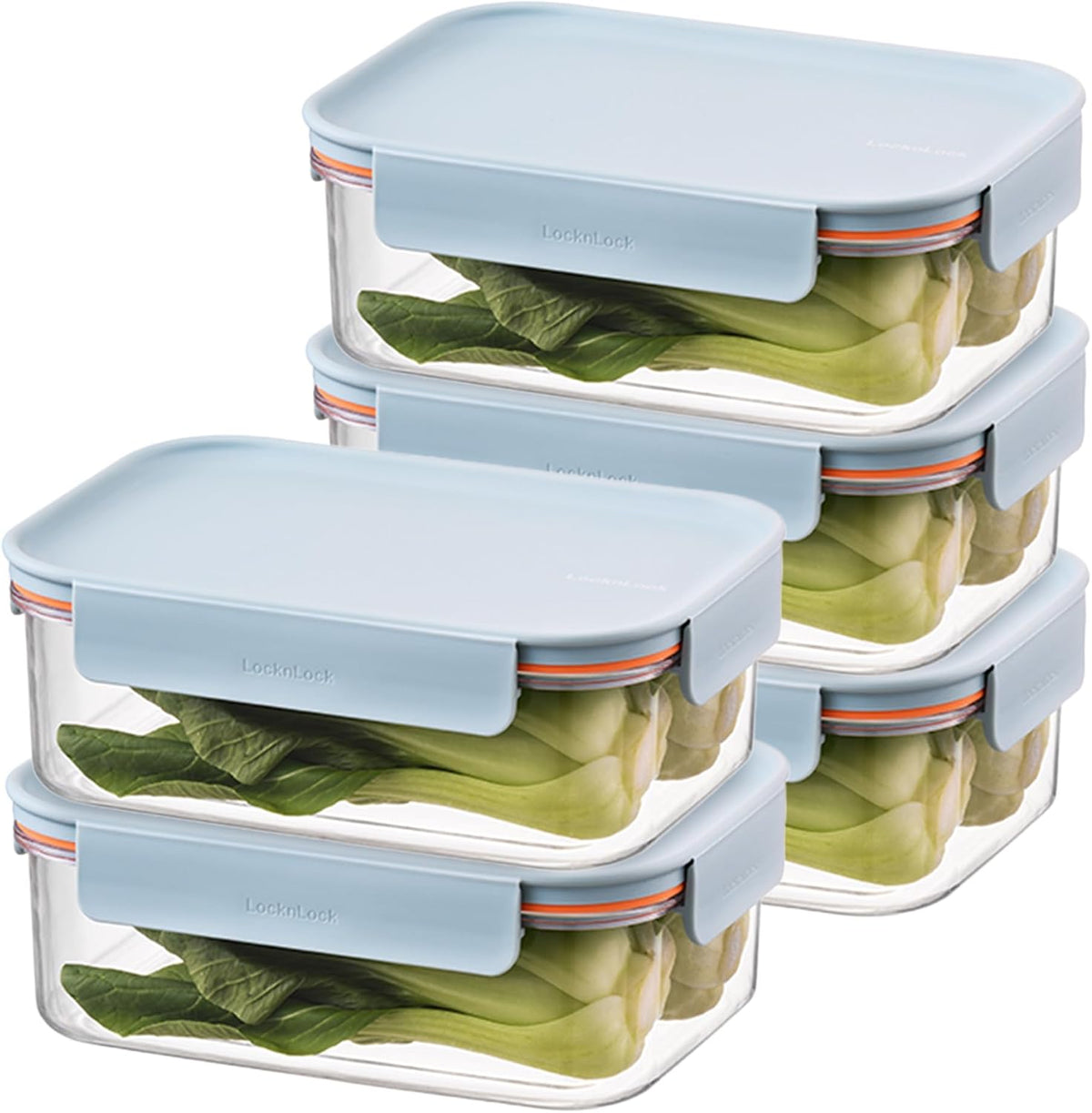 Tritan Plastic Bisfree Modular Plus Food Storage Container Set, Lunch, Meal Prep, Stackable, BPA-Free, Leakproof, Freezer-Safe, 4 Pieces, 2 Boxes and 2 Lids, Navy, 2.1L