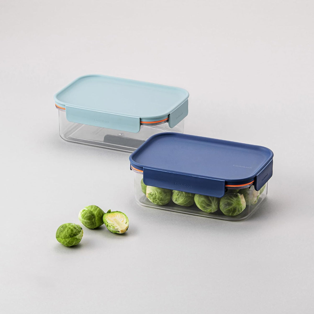 Tritan Plastic Bisfree Modular Plus Food Storage Container Set, Lunch, Meal Prep, Stackable, BPA-Free, Leakproof, Freezer-Safe, 4 Pieces, 2 Boxes and 2 Lids, Navy, 2.1L