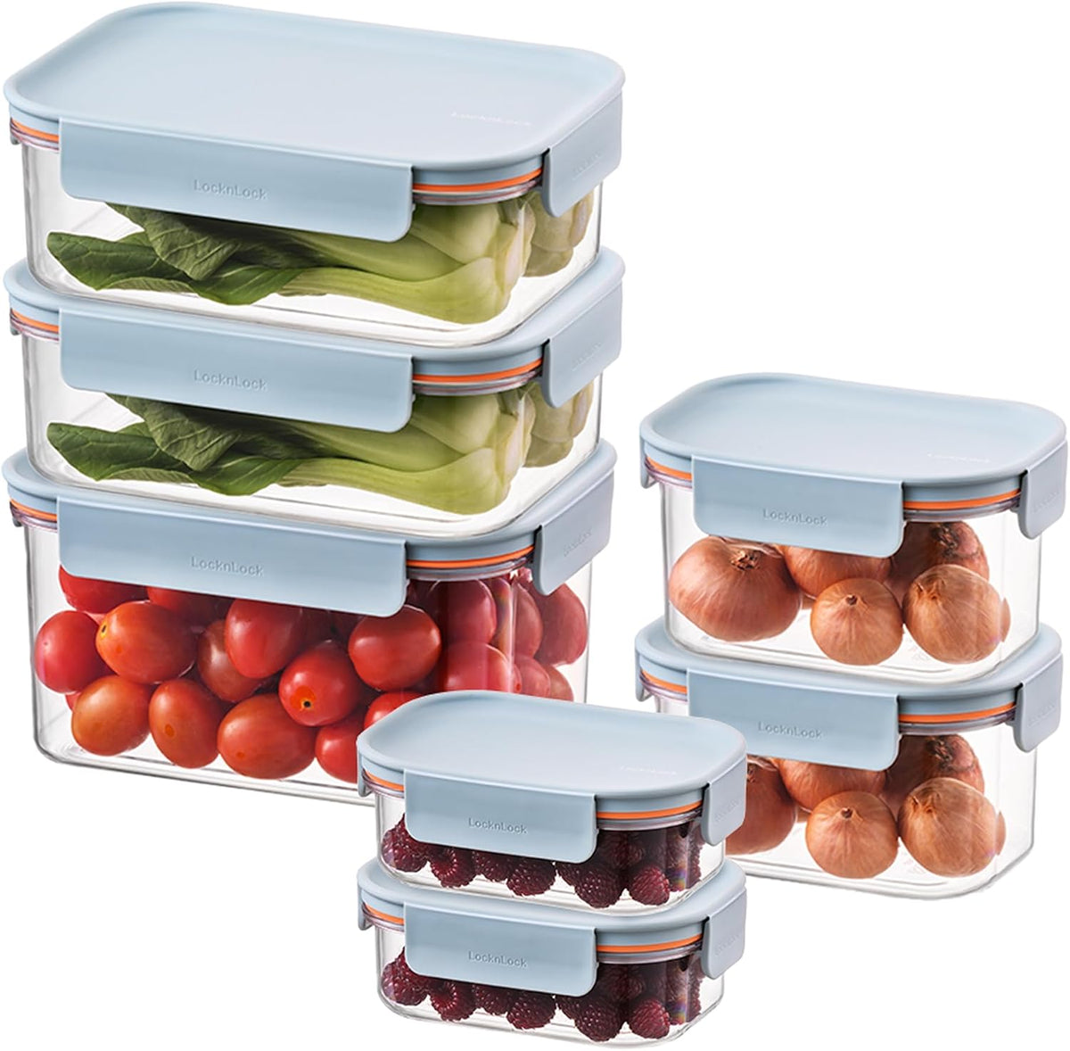Tritan Plastic Bisfree Modular Plus Food Storage Container Set, Lunch, Meal Prep, Stackable, BPA-Free, Leakproof, Freezer-Safe, 4 Pieces, 2 Boxes and 2 Lids, Navy, 2.1L