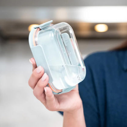 Tritan Plastic Bisfree Modular Plus Food Storage Container Set, Lunch, Meal Prep, Stackable, BPA-Free, Leakproof, Freezer-Safe, 4 Pieces, 2 Boxes and 2 Lids, Navy, 2.1L