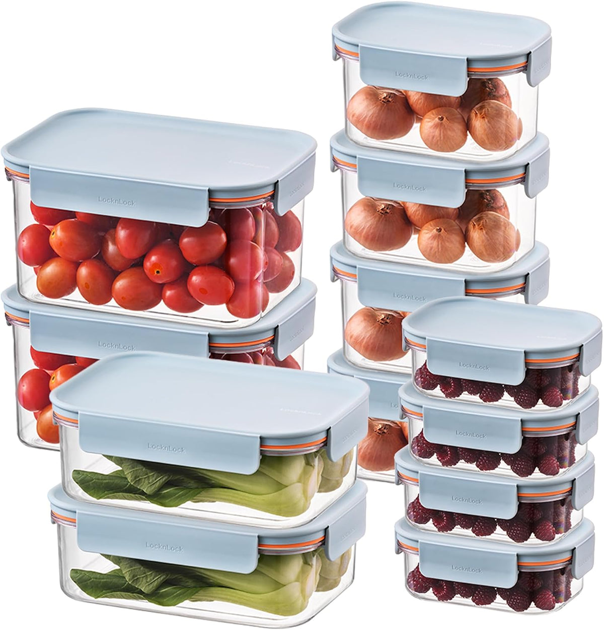 Tritan Plastic Bisfree Modular Plus Food Storage Container Set, Lunch, Meal Prep, Stackable, BPA-Free, Leakproof, Freezer-Safe, 4 Pieces, 2 Boxes and 2 Lids, Navy, 2.1L