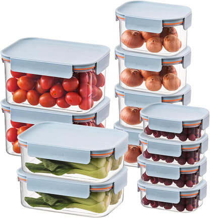 Tritan Plastic Bisfree Modular Plus Food Storage Container Set, Lunch, Meal Prep, Stackable, BPA-Free, Leakproof, Freezer-Safe, 4 Pieces, 2 Boxes and 2 Lids, Navy, 2.1L