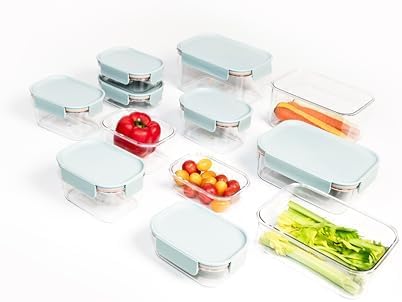 Tritan Plastic Bisfree Modular Plus Food Storage Container Set, Lunch, Meal Prep, Stackable, BPA-Free, Leakproof, Freezer-Safe, 4 Pieces, 2 Boxes and 2 Lids, Navy, 2.1L