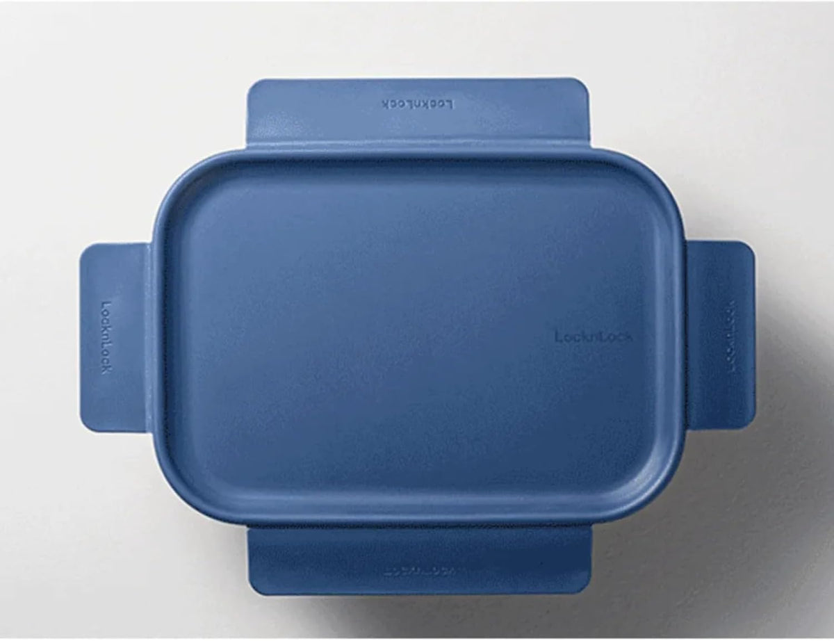 Tritan Plastic Bisfree Modular Plus Food Storage Container Set, Lunch, Meal Prep, Stackable, BPA-Free, Leakproof, Freezer-Safe, 4 Pieces, 2 Boxes and 2 Lids, Navy, 2.1L