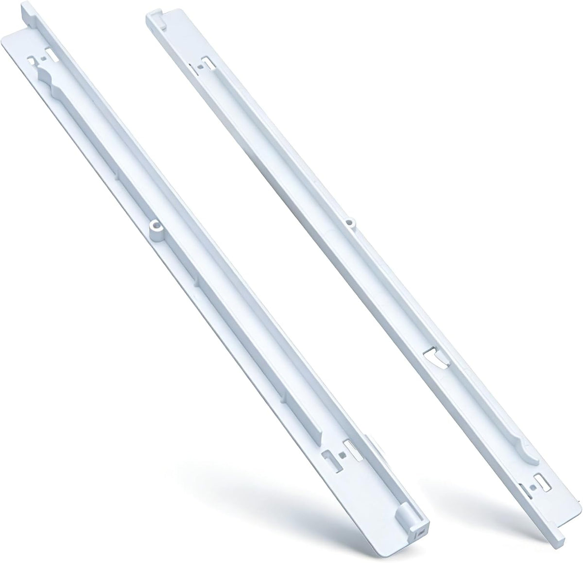 Refrigerator Meat Pan Hangers Compatible with Frigidaire Kenmore JD-21 FFTR2021TW2 FRT18L4JW0 Replace#: 240530601 (Left) & 240530701(Right)，ABS Fridge Cheese Drawer Slide Support Rail