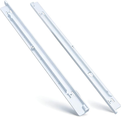 Refrigerator Meat Pan Hangers Compatible with Frigidaire Kenmore JD-21 FFTR2021TW2 FRT18L4JW0 Replace#: 240530601 (Left) & 240530701(Right)，ABS Fridge Cheese Drawer Slide Support Rail