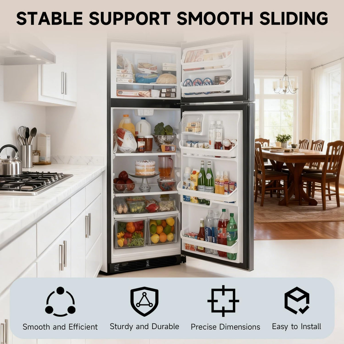 Refrigerator Meat Pan Hangers Compatible with Frigidaire Kenmore JD-21 FFTR2021TW2 FRT18L4JW0 Replace#: 240530601 (Left) & 240530701(Right)，ABS Fridge Cheese Drawer Slide Support Rail