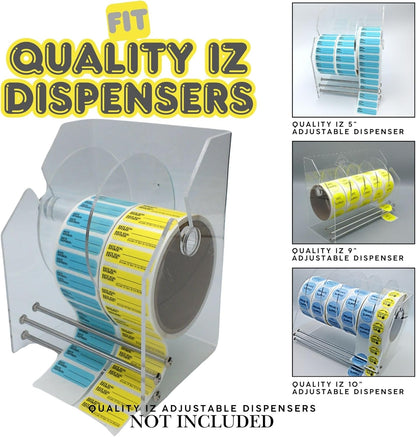 Date Vial Opened Date Vial Expired Labels, Yellow 1.5" x 0.5", by Quality IZ (500/roll, 1 Roll)