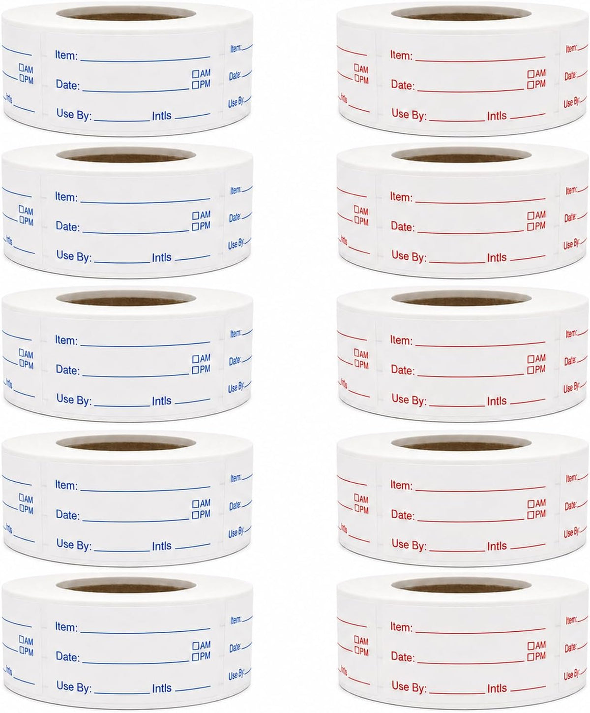 1 x 2 Inch Removable Food Labels, Date Label Stickers for Kitchen, 2 Rolls 1000 Pieces Freezer Labels for Food Containers, Waterproof, Oil-Proof, Tear Resistant, No Residue