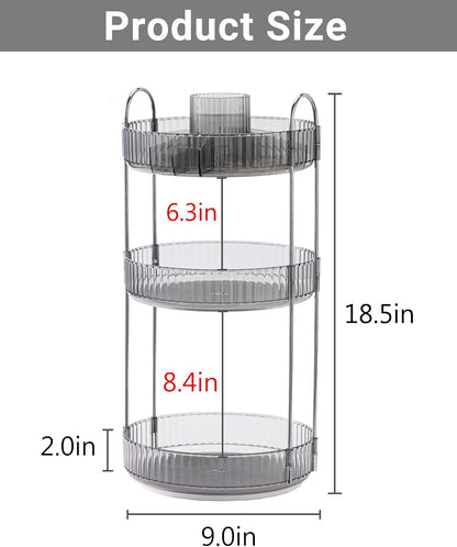 360 Rotating Makeup Organizer for Vanity,2 Tier Large Capacity Skincare Organizers,Bathroom Counter Organizer, Spinning Perfume Organizer & Vanity Organizer (Green-2 Tier)