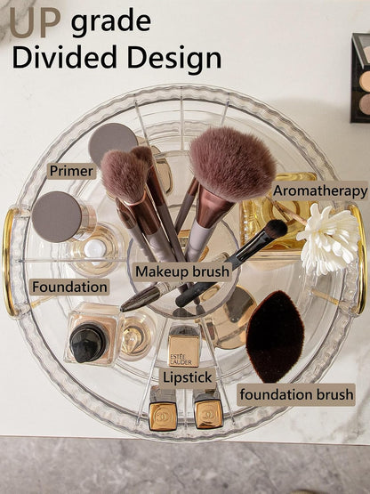 360 Rotating Makeup Organizer for Vanity,2 Tier Large Capacity Skincare Organizers,Bathroom Counter Organizer, Spinning Perfume Organizer & Vanity Organizer (Green-2 Tier)