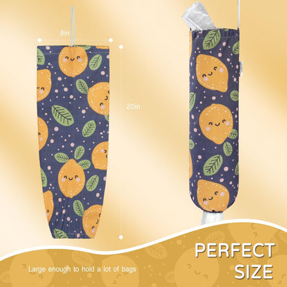 Plastic Bag Holder, Reusable Grocery Bag Holder for Plastic Bags Groceries Store, Flower Canvas Trash Plastic Bag Organizer Storage Holders for Home Kitchen Pantry Decor (Yellow Sunflower)