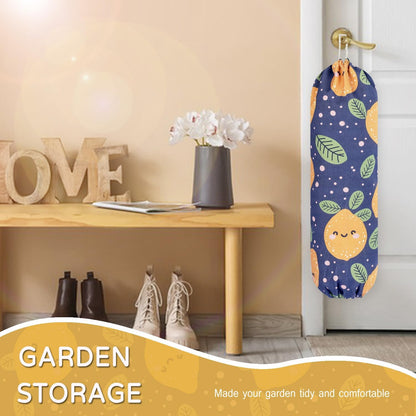 Plastic Bag Holder, Reusable Grocery Bag Holder for Plastic Bags Groceries Store, Flower Canvas Trash Plastic Bag Organizer Storage Holders for Home Kitchen Pantry Decor (Yellow Sunflower)