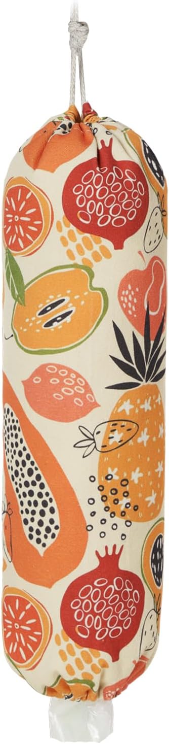 Plastic Bag Holder, Reusable Grocery Bag Holder for Plastic Bags Groceries Store, Flower Canvas Trash Plastic Bag Organizer Storage Holders for Home Kitchen Pantry Decor (Yellow Sunflower)
