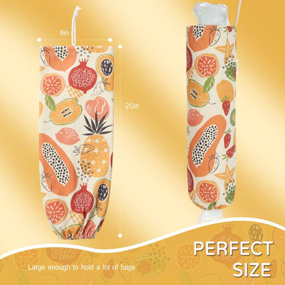 Plastic Bag Holder, Reusable Grocery Bag Holder for Plastic Bags Groceries Store, Flower Canvas Trash Plastic Bag Organizer Storage Holders for Home Kitchen Pantry Decor (Yellow Sunflower)